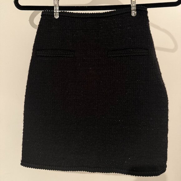 Black Tweed Mini Skirt Black Size 0 - Picture 4 of 5